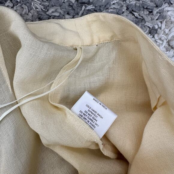 Mason’s Daughter Pleated Shorts Linen Blend Butter Yellow City Quite Luxury - Picture 7 of 9